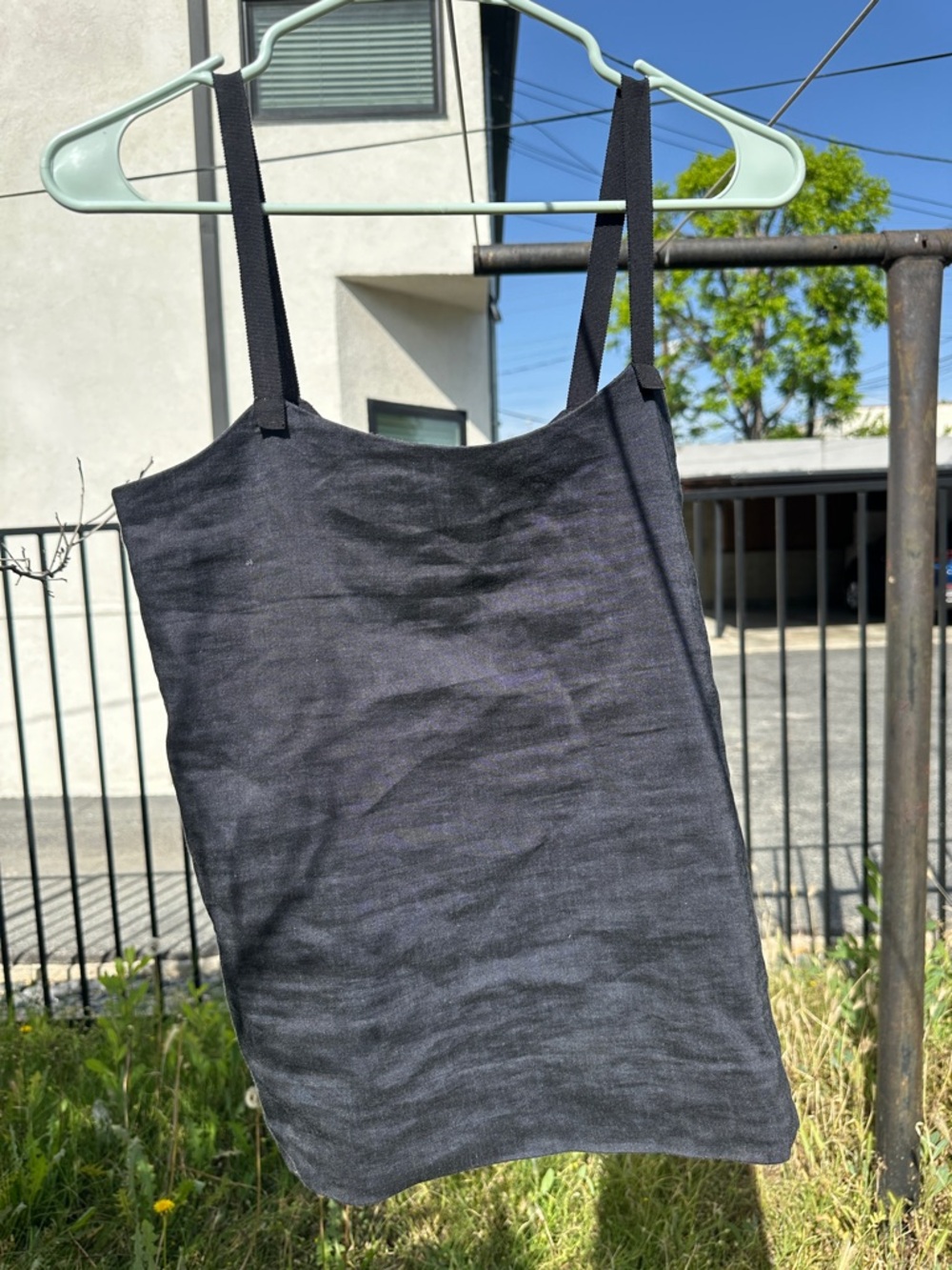 Petite Theory Linen and Wool Top in Navy